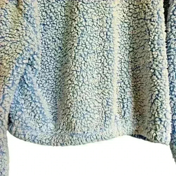 Pac Sun Sz L Simone Sherpa Henley Cropped Cozy Comfy - Picture 14 of 15